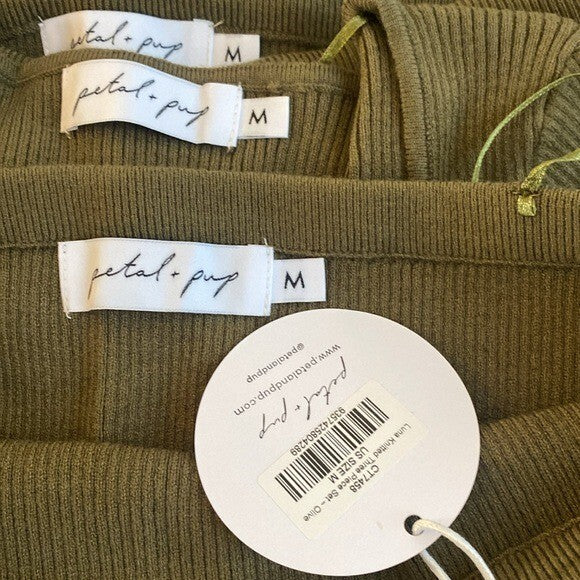 Petal and Pup NEW Luna Knitted Matching 3 Piece Set Midi Dress Green Size M