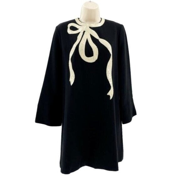 Tuckernuck | NEW Black Bow Jamie Long Sleeve Sequins Mini Dress Size XXS
