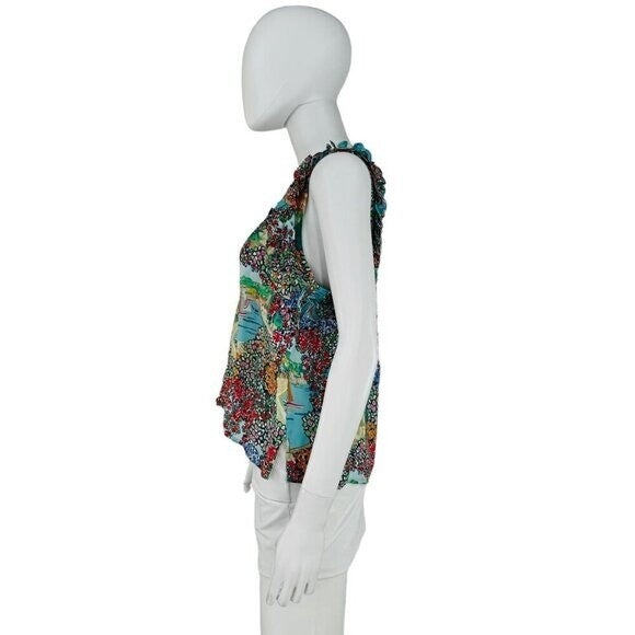 Cartolina Nantucket NEW Exclusive Portofino Print Amanda Colorful Top Size S
