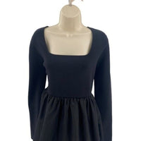 HYACINTH HOUSE NEW Black Bubble Skirt Cecilia Long Sleeve Mini Dress Size XS