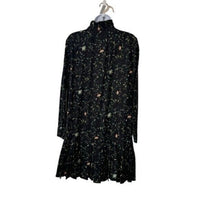 Tuckernuck NEW Campden Vine Tate Black Long Sleeve Pleated Mini Dress Size XL