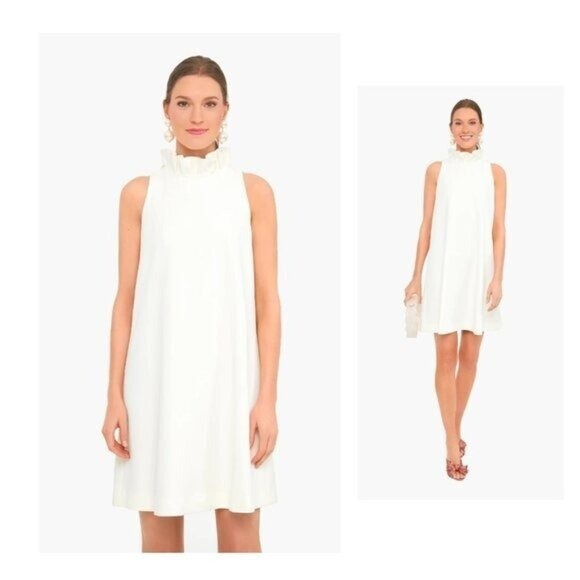 Tuckernuck NEW White Blythe Ruffle Collar Preppy Sleeveless Mini Dress Size XS