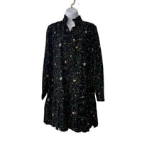 Tuckernuck NEW Campden Vine Tate Black Long Sleeve Pleated Mini Dress Size XXXL