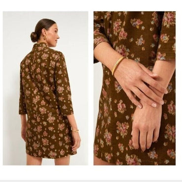 Tuckernuck | NEW Hazel Bouquet Corduroy Clifton V-neckline Mini Dress Size S