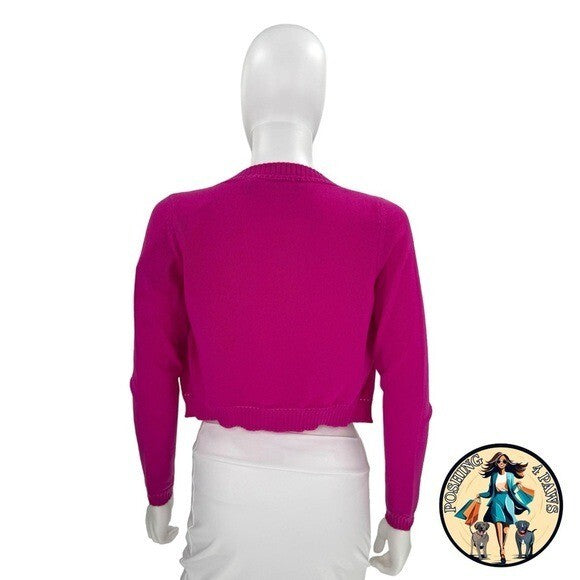 Versace NEW Cashmere Open Perforated Scalloped Knit Cardigan Sweater Size XS