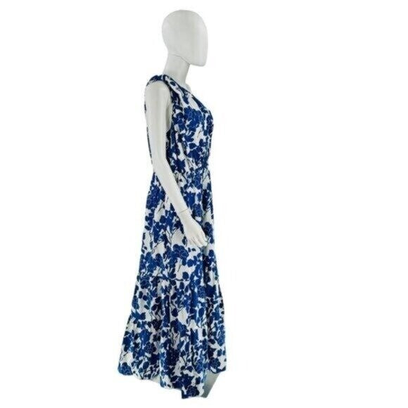 Hyacinth House NEW Blue & White Floral One Shoulder Maureen Maxi Dress Size XXS