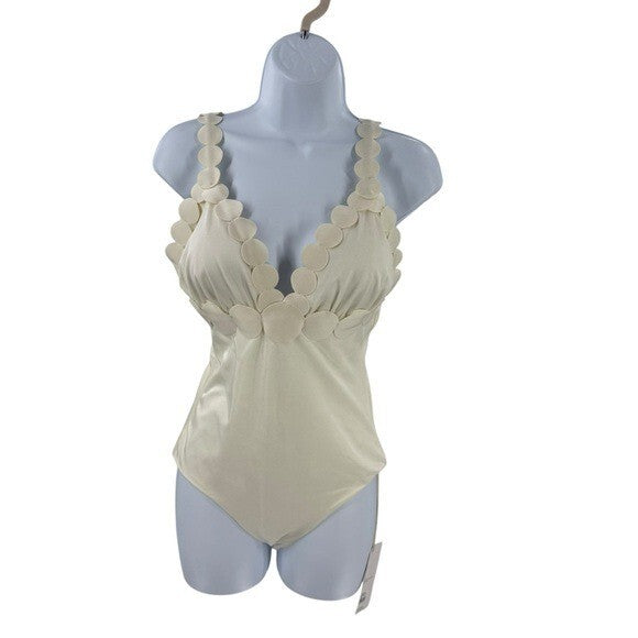 Ancora NEW Ivory Euphoria Blanc One Piece Moderate Coverage Swimsuit Size L