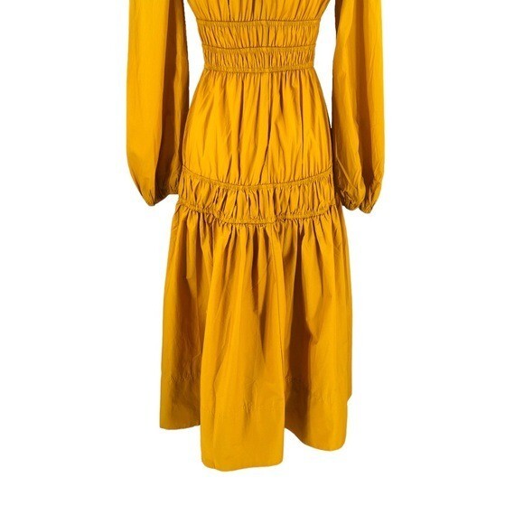 Petal & Pup NEW Dani Long Sleeve Cotton Maxi Dress in Mustard Yellow Size XS