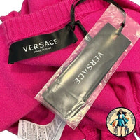 Versace NEW Cashmere Open Perforated Scalloped Knit Cardigan Sweater Size XS