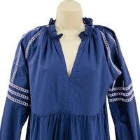 BB Dakota | NEW Fun with Tiers Navy Bohemian Shirt Dress Size S