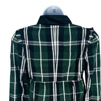 Tuckernuck NEW Green Tartan Plaid Velvet Trim Bristol Blouse Top Size XS