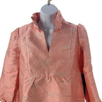 Tuckernuck NEW Bellini Fil Coupe Pink Drop Waist Long Sleeve Palmerston Dress S
