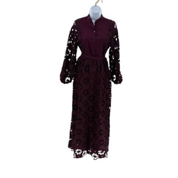 Tuckernuck NEW Merlot Lace Calliope Long Sleeve Chic Maxi Dress Size XL