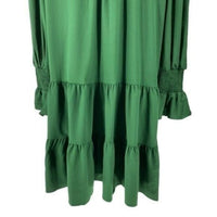 Pomander Place NEW Hunter Green Crepe Kenzo Long Sleeve Party Mini Dress Size S