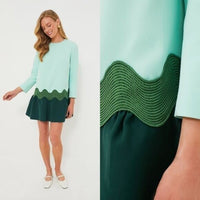 Tuckernuck NEW Sea Grove Pierce Long Sleeve Drop Waist A Line Mini Dress Size L