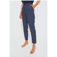 Tuckernuck | NEW Pixie Polka Dot Preppy Pleated Trouser in Navy & White Size M