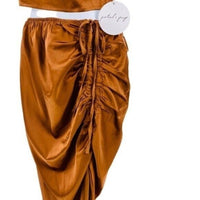 Mable x Petal and Pup NEW Angelique Open Back Satin Cognac Matching Set Size L