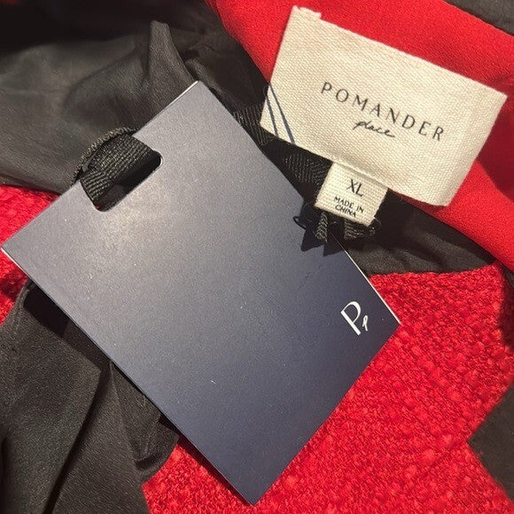 Pomander Place NEW Red Coco Tweed Long Sleeve Retro Preppy Mini Dress Size XL
