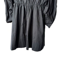 Pomander Place NEW Black Jenny Corset Puff Sleeve Cotton Mini Dress Size S