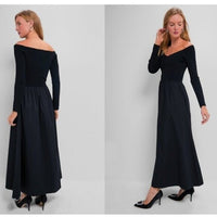 Tuckernuck | NEW Black Clea Off-the-shoulder Stretch-knit Maxi Dress Size XS