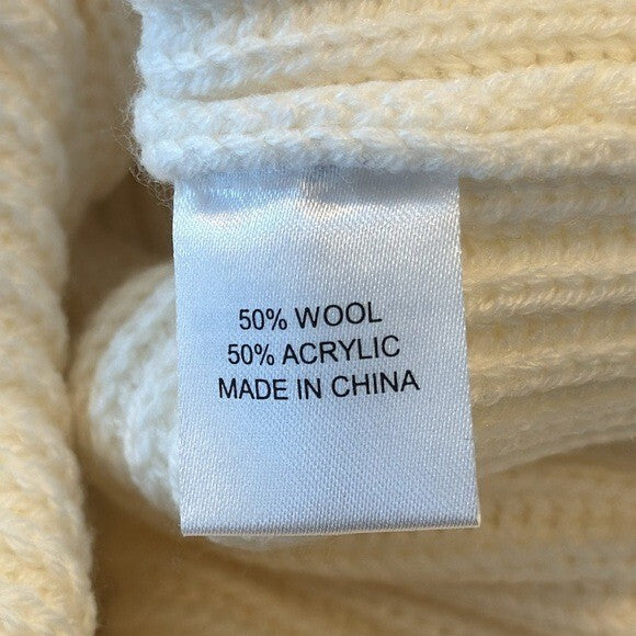 Tuckernuck NEW Ivory Delphine Ruffle Neck Knit Wool Blend Sweater Size XS