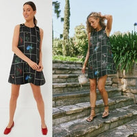 Tuckernuck NEW Black Fresher Buds Woven Grace Sleeveless Mini Dress Size XXS