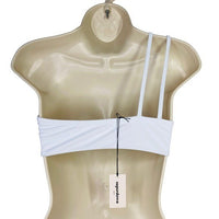 superdown | NEW Monica One Shoulder Bandeau Bikini Top in White Size S