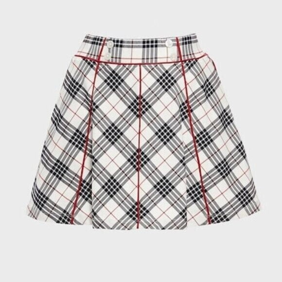 Tuckernuck NEW Americana Plaid 15 Inch Woven Renee Golf Skort Red Navy Size M