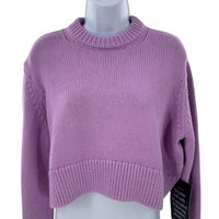 Tuckernuck NEW Lilac Purple Aiden Crewneck Cropped Cotton Knit Sweater Size M