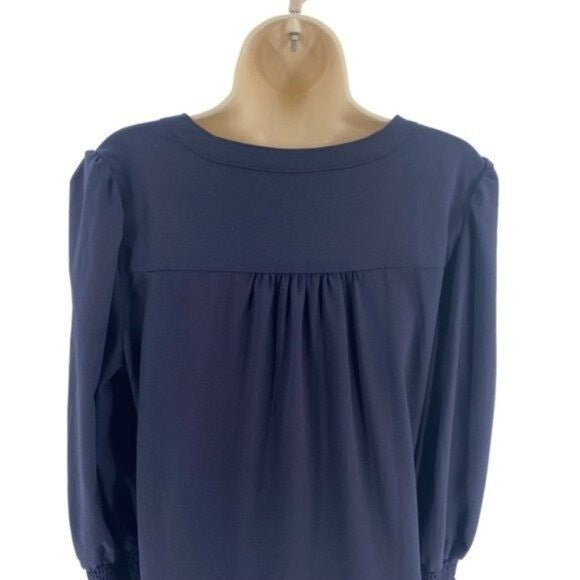 Pomander Place NEW Kenzo Crepe Relaxed Fit Tiered Mini Dress in Navy Size S