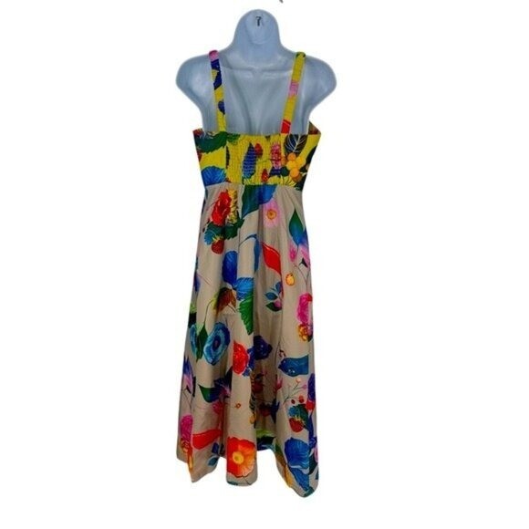 Tuckernuck NEW Vivid Jardin Dominique Fit and Flare Floral Midi Sun Dress L
