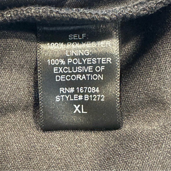 NEW Pomander Place Black Velvet Lillith Gold Embroidered Lace Maxi Dress Size XL