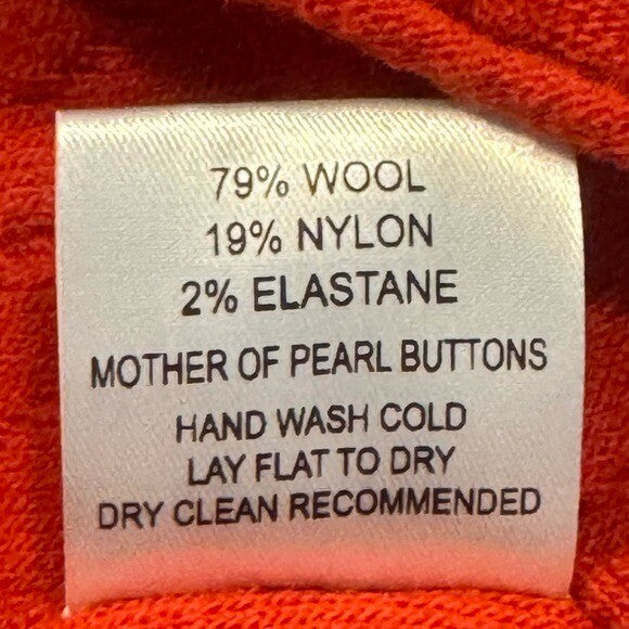 Aisling Camps | NEW River Wool Blend Long Sleeve V-Neck Cardigan in Rust Size M