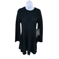 Pomander Place NEW Black Adi Long Belle Sleeve Ribbed Knit Mini Dress Size XS