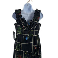 Tuckernuck NEW Black Fresher Buds Suze Floral Patchwork Denim Maxi Dress Size 2