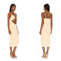Camila Coelho | NWT Kendall Cut Out Bodycon Midi Dress in Vanilla Cake Size M