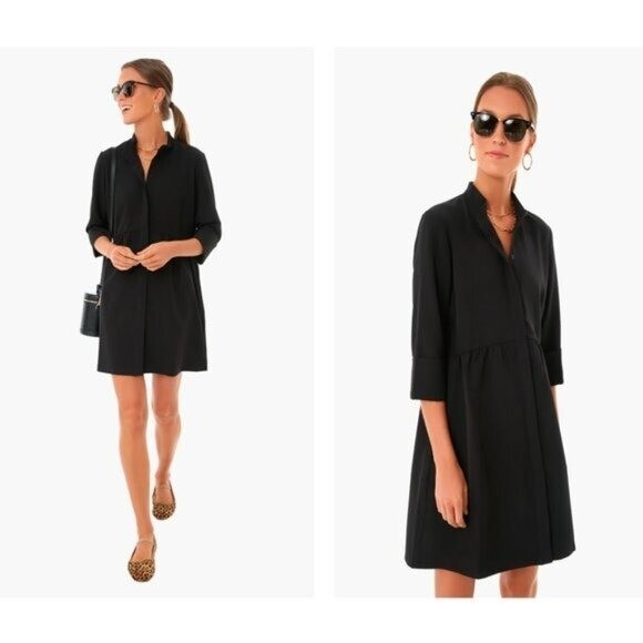 Tuckernuck | NEW Black Stretch Crepe Royal Shirt Dress Size XXXL