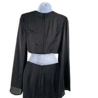 Petal & Pup NEW Sienna Satin Formal Black Midi Dress Matching Set Size L