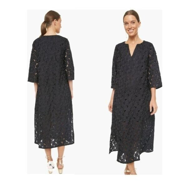 Tuckernuck | NEW Jamie V-Neck Lace Midi Dress in Black Size XS