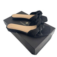 Tuckernuck NEW Black Raffia Britt Square Toe Knot Slip On Flat Sandal Size 7