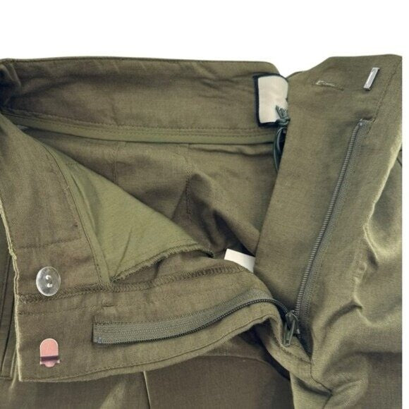 Tuckernuck NEW Army Green Safari Linen High Waist Pleated Shorts Size M