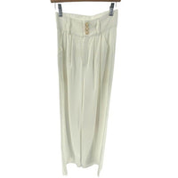 The Femm | Fiona Wide Leg High Rise Pleated Pant in White Size XS