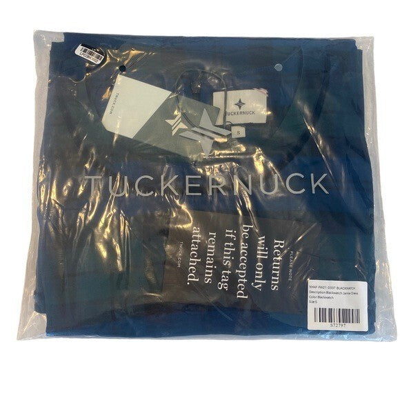 Tuckernuck | NEW Jamie Velvet Trimmed Plaid Blackwatch Midi Dress Size S