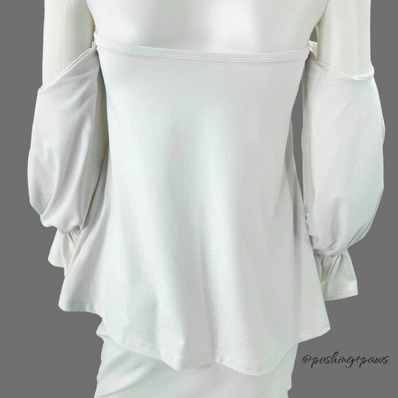 Susana Monaco White Off the Shoulder Long Sleeve Jersey Peasant Top Size S