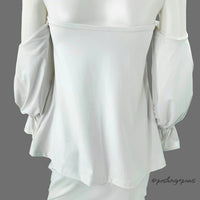 Susana Monaco White Off the Shoulder Long Sleeve Jersey Peasant Top Size S