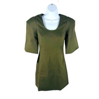 Tuckernuck NEW Olive Twill Ariella Puff Sleeve Scoop Neck Mini Dress Size XL
