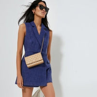 Pomander Place | NEW Navy Tweed Campbell Sleeveless Romper Size XL