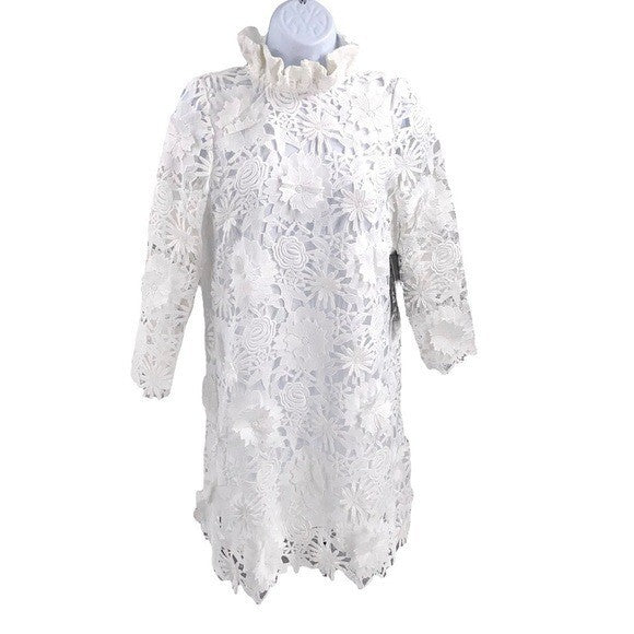 Tuckernuck | NEW Blanc Guipure Lace Daphne Preppy Mini Dress Size XXS