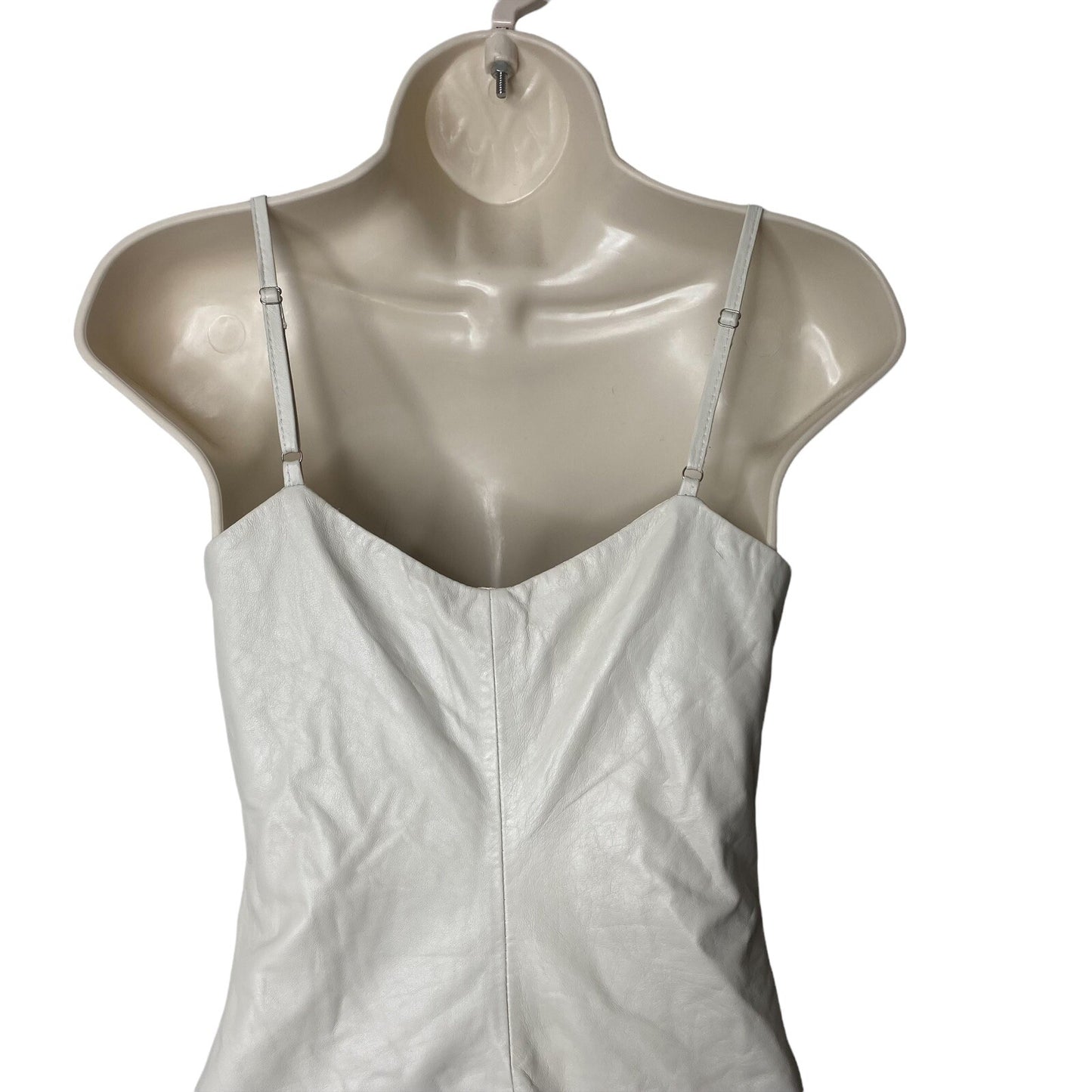 LAMARQUE | NWT Abella Leather feather Party Mini Dress in Bone Ivory Size XXS