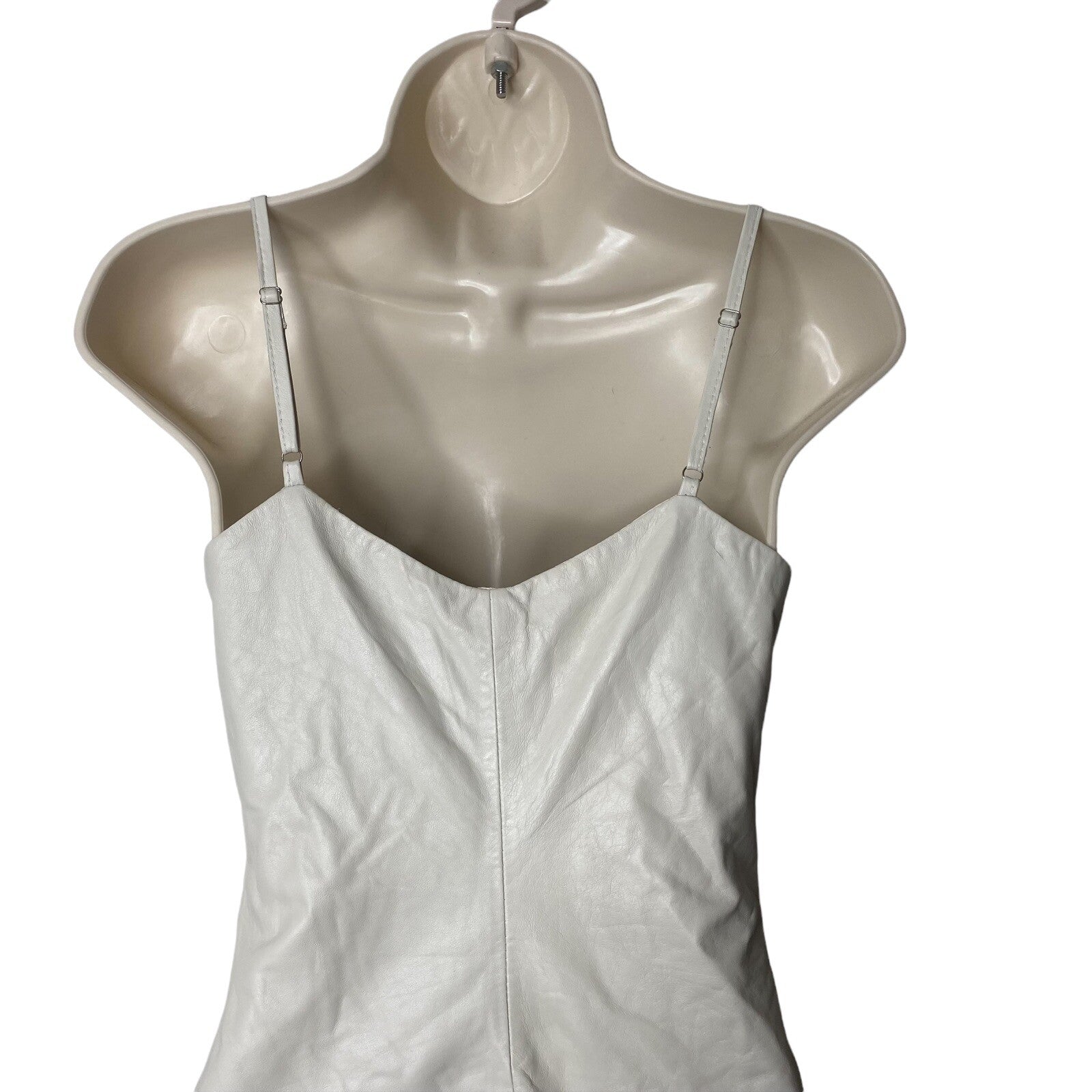 LAMARQUE | NWT Abella Leather feather Party Mini Dress in Bone Ivory Size XXS